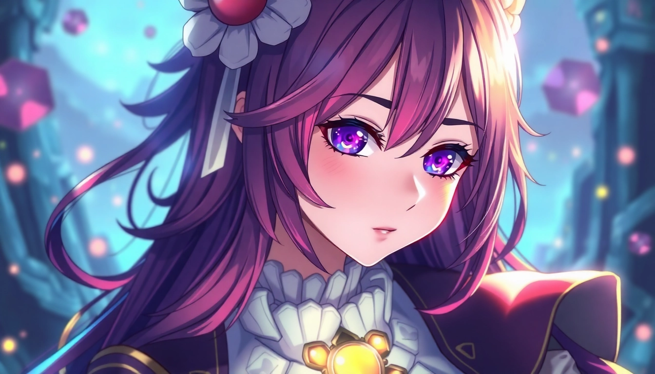 AI generated hentai showcasing a vibrant anime female character with detailed features and fantasy setting for immersive visual appeal.