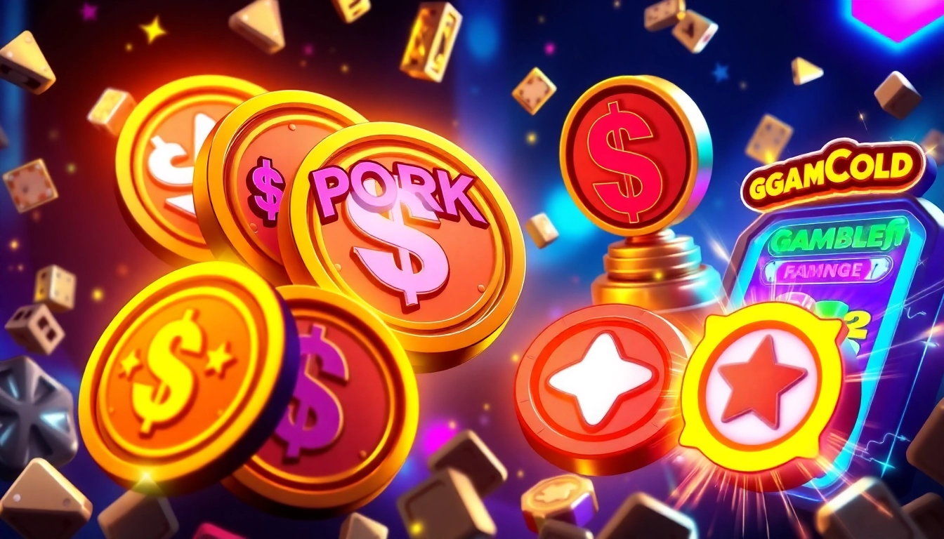 Engage with APORK Tokens through vibrant meme coin visuals showcasing community and GambleFi