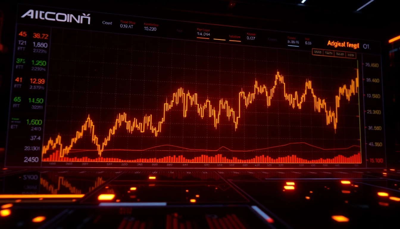 Modern aicoin trading platform showcasing real-time data and analytics with vibrant visuals and